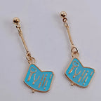 Creative nail salon art nail polish enamel earrings ladies girls gifts