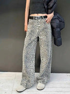 Y2k Vintage Leopard Print Loose Women Jeans Autumn New Classic Straight High Waist Slim Casual Fashion Female Jeans 2024 New Lootquake LLC