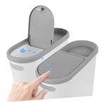 Slim Plastic Trash Bin with Lid,Easy Press-Top,Space Saving Design, Suitable for Bathroom Kitchen Living Room,Simple Solid Color Lootquake LLC