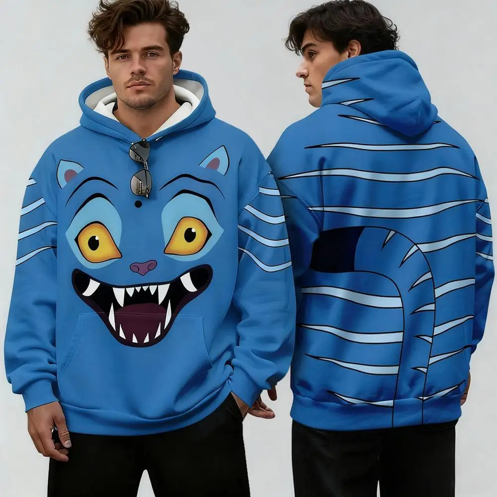 Hot Selling Kpop Demon Hunter Print Hoodie Autumn And Winter Trend Casual Pullover Men's Halloween Role Play Costume Gift Pi-Mart