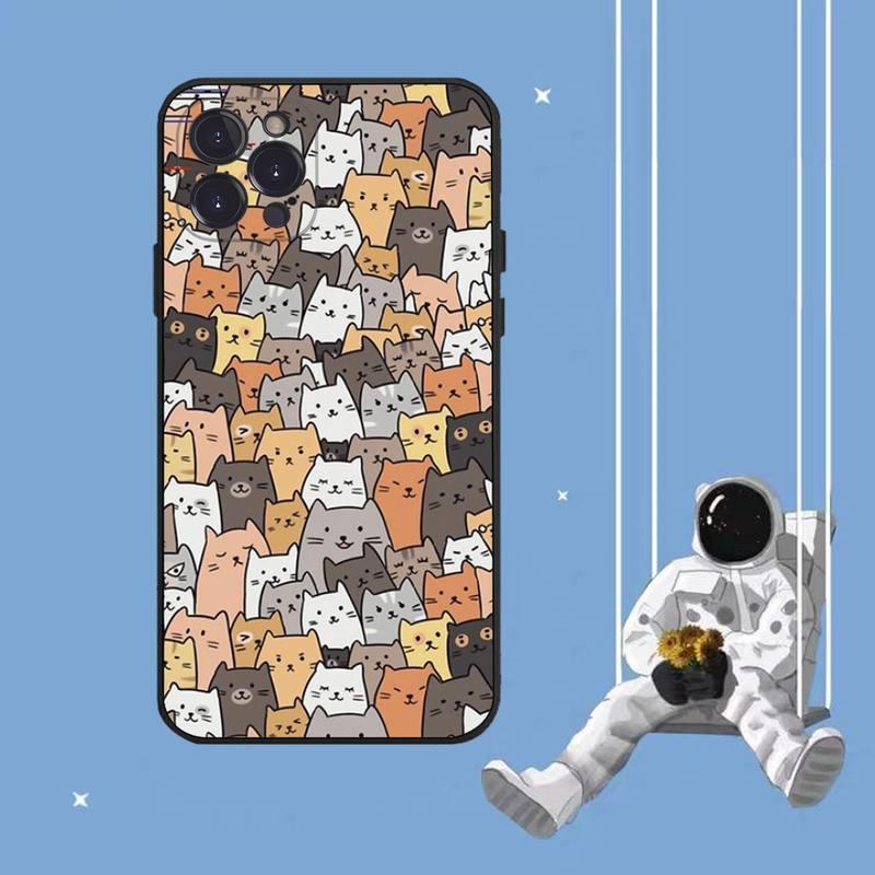 Cat Cute Art Phone Case For Iphone 8 7 6 6s Plus X Se 2020 Xr Xs 14 11 12 13 Mini Pro Max Mobile Case  Transparent Soft Protective Clear Case Compatible For Iphone Stevvex
