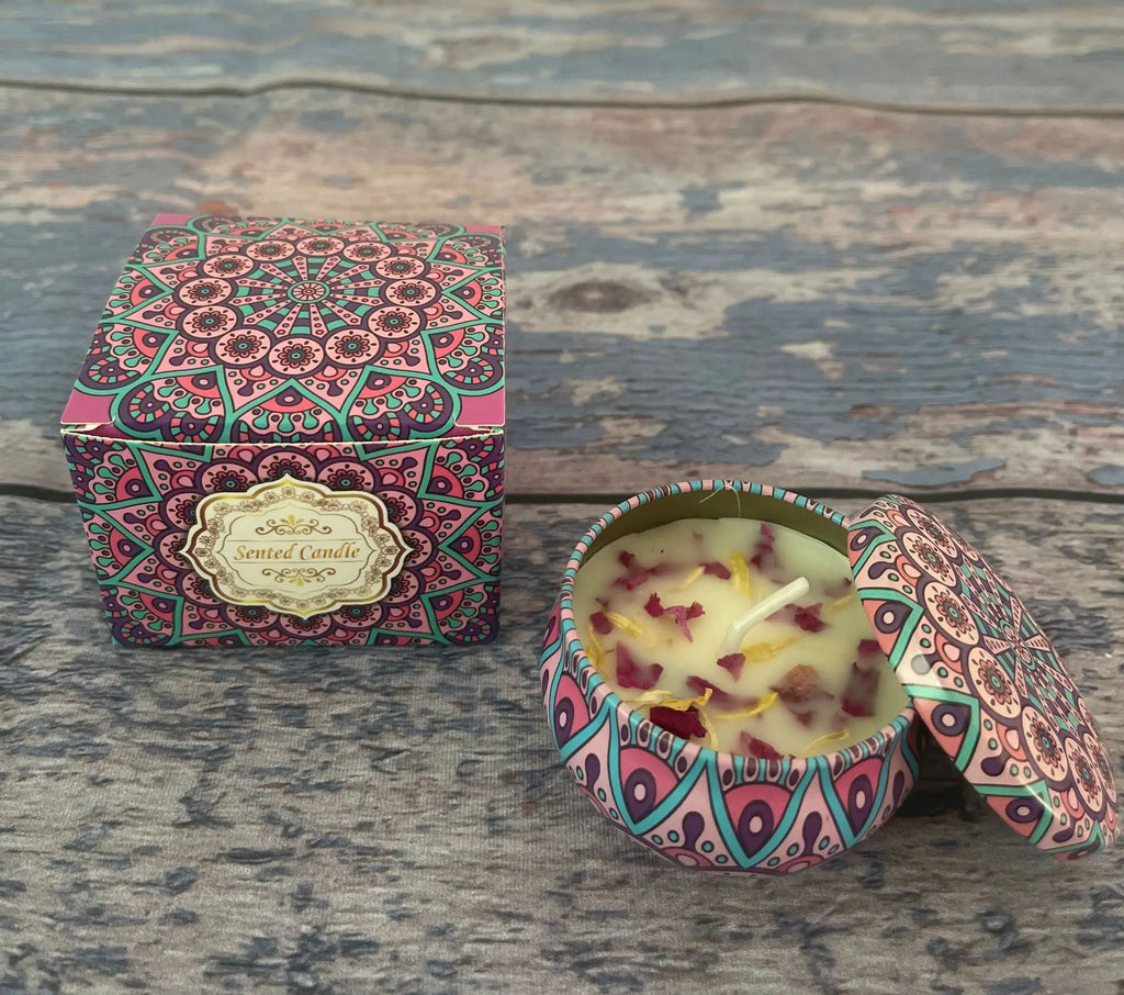 Soybean wax dried flower scented candle? Wedding companion gift birthday gift floral fragrance incense candle Lootquake LLC