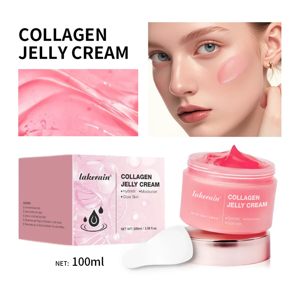 Collagen Jelly Cream Improving Skin Elasticity Tightening Soothing Moisturizing Anti-Aging Firmness Hydration Skincare Face Gel Lootquake LLC