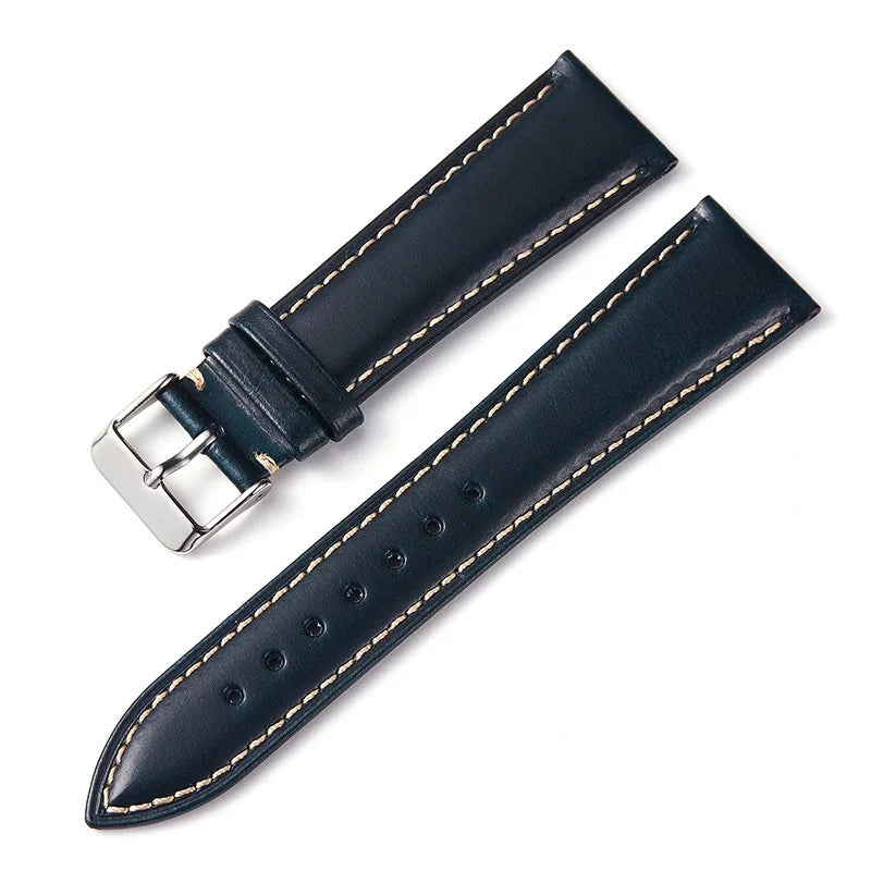 Amazfit Band Vintage Oil Wax Leather Watch Strap Cowhide Buckle
