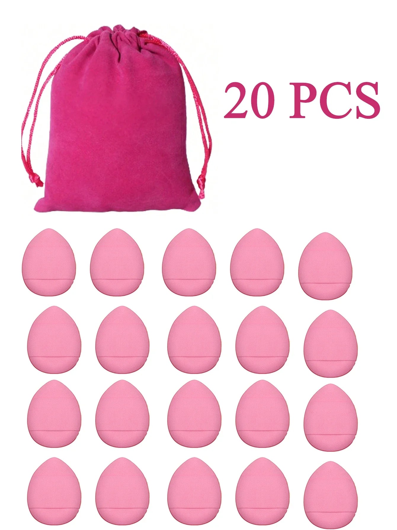 20pcs Finger Air Cushion Sponge Powder Puff Set, Makeup Puff, For Liquid Foundation, Powder Foundation, Concealer. Lootquake LLC
