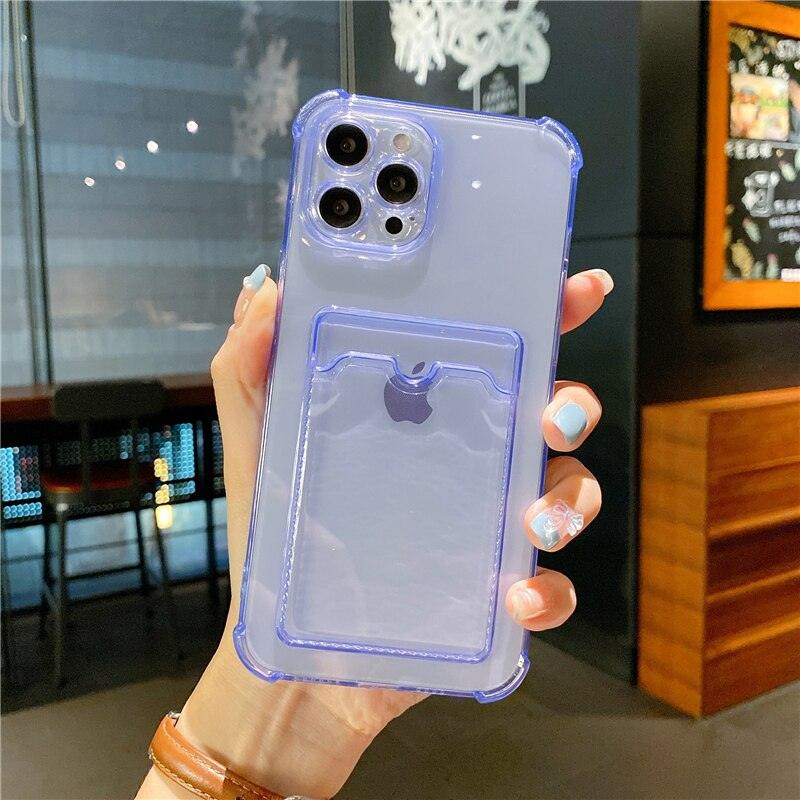 Luxury Wallet Card Pocket Holder Case for IPhone 13 14 Pro Max 12 Mini Minimal IPhone Design Case Slim Fit Thin Protective Soft Shock-Absorbing Wallet Case Stevvex