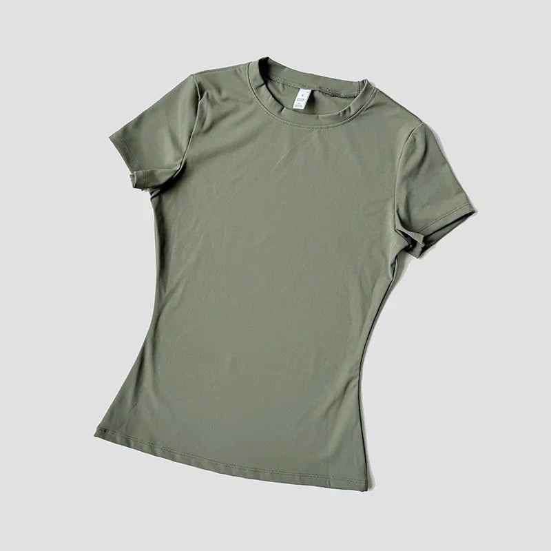 FlexiFit Seamless Yoga Tee for Active Women THRIXINE