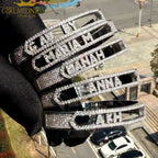Personalized Name Paved 5A Cubic Zirconia Jewelry Customize Fashion Women DIY 26 Initial Alphabet Slider Letter Bangle Bracelets