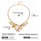 Zora Conch Charm Necklace | Bohemian Beach Jewelry -femstylo