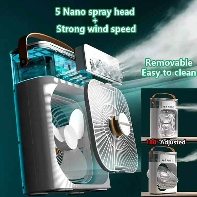 3 In 1 Fan AIr Conditioner Household Small Air Cooler LED Night Light Portable Humidifier Air Adjustment Fan Office Home Fan New Lootquake LLC