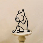 Wrought Iron Handicraft Bulldog Dachshund Labrador Abstract Dog Ornament Modern Animal Sculpture Simple Statue Art Figurine Lootquake LLC