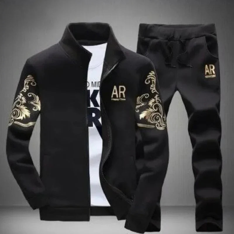 5XL 6XL Men's Plus Size Autumn Tracksuit Set THRIXINE