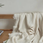 Maillard Cotton Blankets Four Layers Of Gauze Sofa Cover Blanket With Tassel AB Side Office Nap Decorative Bed Muslin Blanket Lootquake LLC