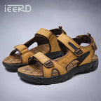 Outdoor Wading Summer Sandals For Men Anti Slip Cool Leather Slides With Arch Support and Massage Plus Size Beach Sandalias Lootquake LLC