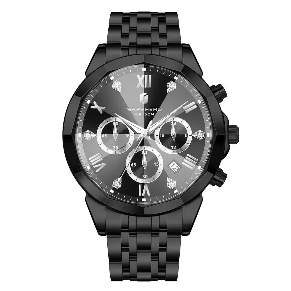 SAPPHERO Men Watch Diamond Mirror Luxury Waterproof Watch 2025 New Quartz Watch Diamond Dial Clock Gift Wristwatch Reloj Hombr