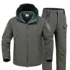 5XL Shark Skin Soft Shell Autumn and Winter Plush Thickened Mountaineering Tactics Training Breathable Windproof Charge Suit Lootquake LLC