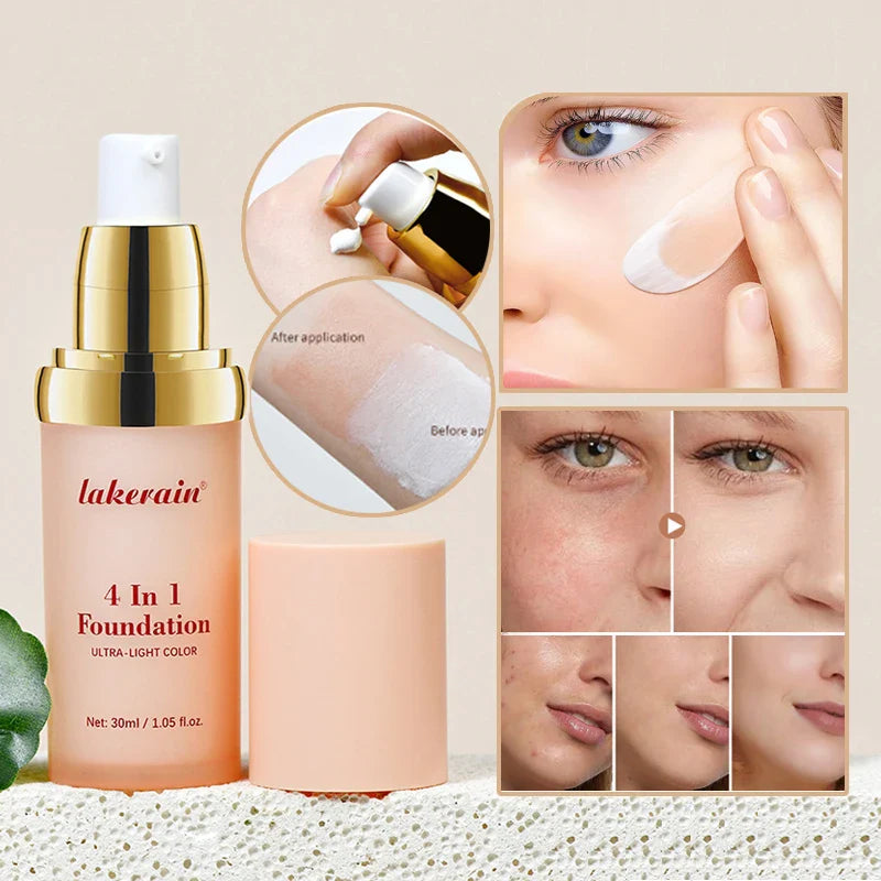 White Liquid Foundation Color Changing Foundation High Coverage SPF30 Sunscreen Concealer CC Cream Korean Makeup Base Cosmetic Lootquake LLC