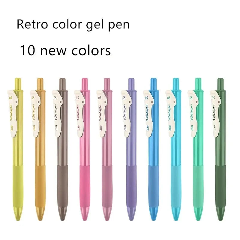 1pc Quick Dry Retro New Color Gel Ink Pen 0.5mm Vintage Pen for Journaling DIY Gift Card Coloring Drawing School Office Supplies Lootquake LLC