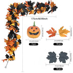 Halloween Pumpkin Cane Flying Indoor Fall Maple Leaf Garland Maple Leaf Autumn Thanksgiving Decor for Party Desk Decor