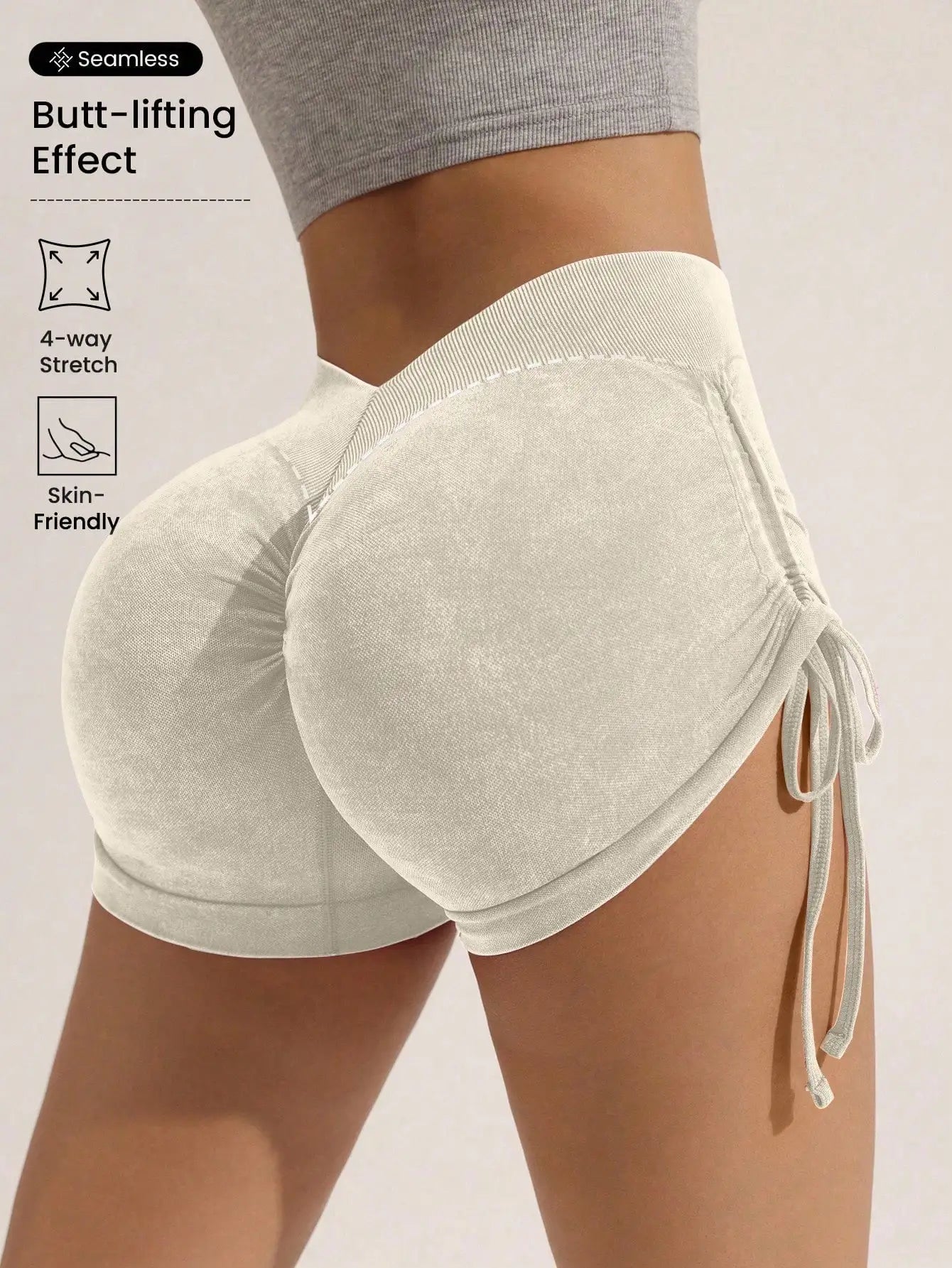 MatteFit Peach Lift Euro Style Women's Yoga Shorts THRIXINE