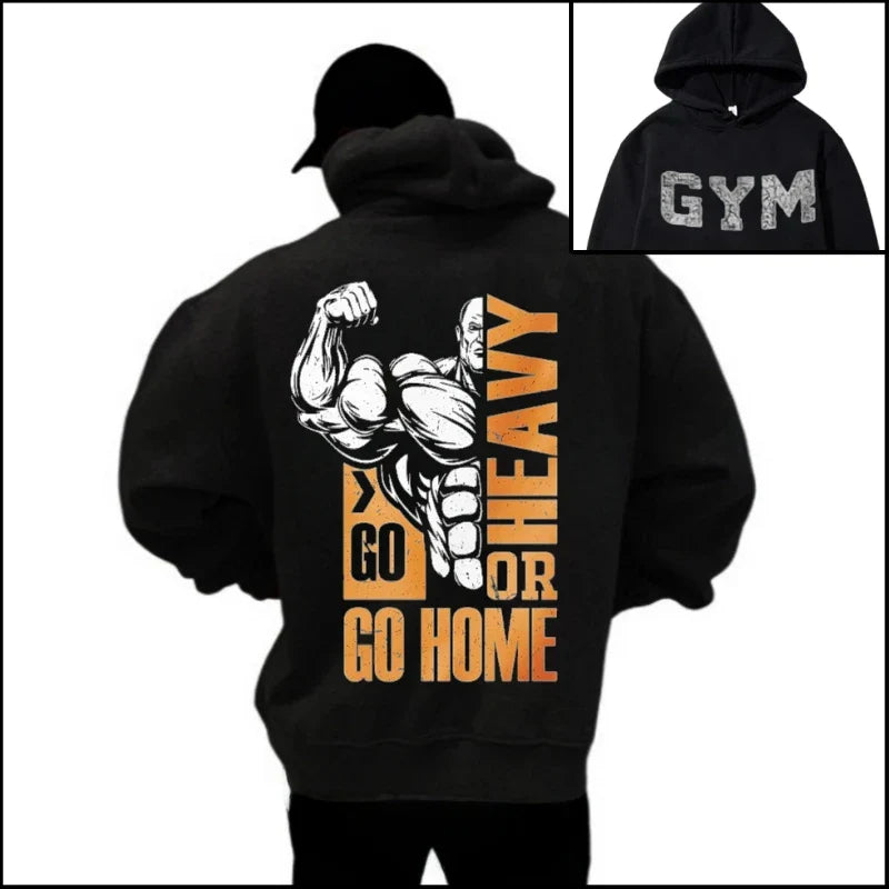 DualPrint MuscleFit Men's Hoodie - Autumn/Winter Gym Gear THRIXINE