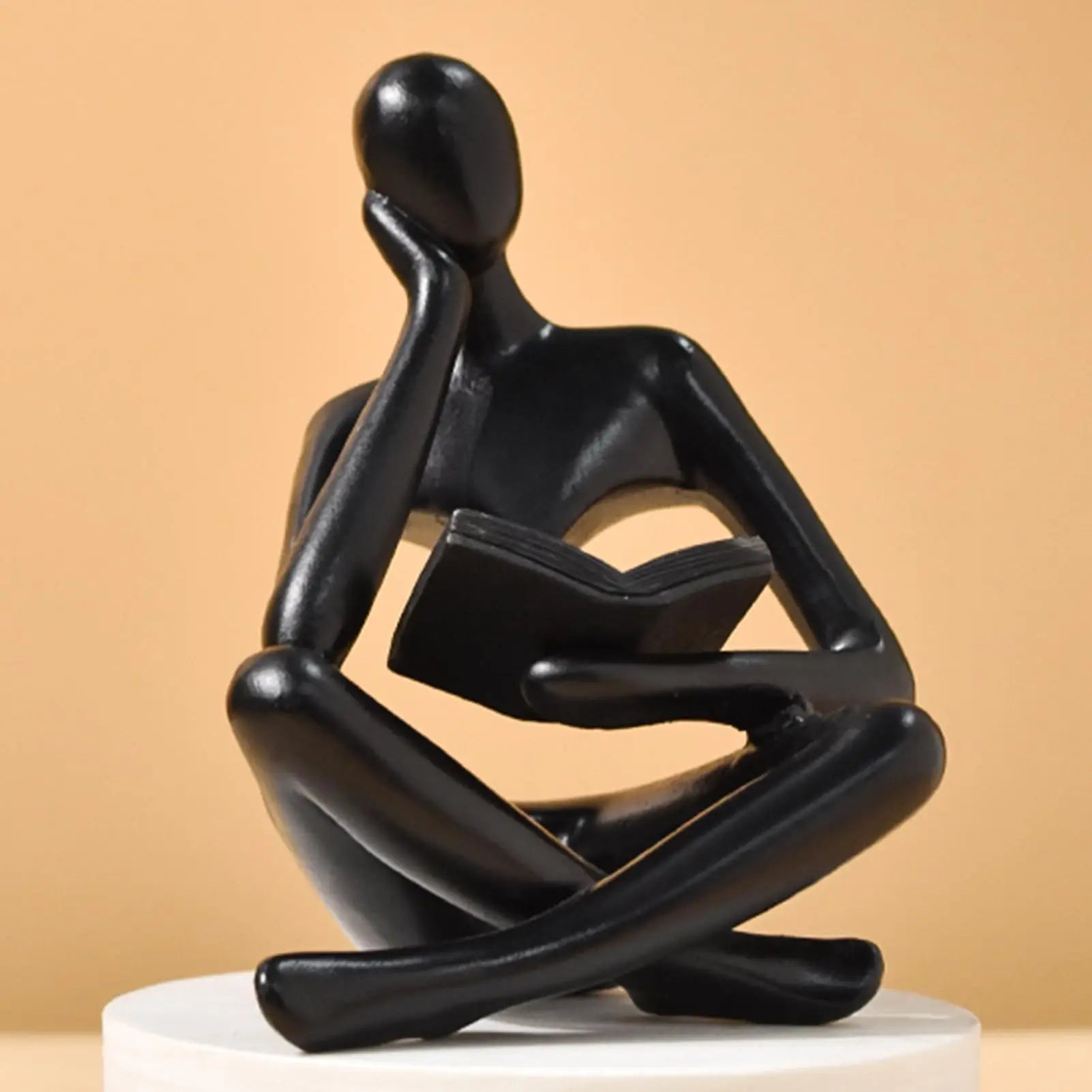 Bookshelf Decor Thinker Statue - Abstract Art Reading Thinker Sculpture Figurine Aesthetic, Modern Home Decoration for Living Lootquake LLC