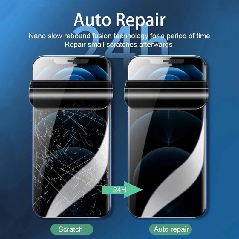 2Pcs Anti-Spy Hydrogel Film for IPhone 11 14 Pro Max 7 8 Plus Privacy Screen Protectors for IPhone 12 13 PRO XS MAX Mini X XR Bubble Free Fine Diamond Clear Crystal Shockproof Tempered Glass Film Stevvex