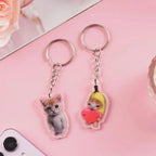 Funny Banana Cat Key Chain Creative Acrylic Happy Cats Schoolbag Pendant Bag Accessories DIY Mobile phone Lanyard Student Gift Lootquake LLC