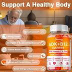 Vitamin D3 K2 + Vitamin B12 Gummies - Boost Metabolism, Eyes, Bone, Energy, Nerve, Immune Support Lootquake LLC