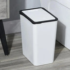 Trash Bin With Lid Rubbish Dustbin Recycling Bin With Press Top Slim Modern 13L For Indoor Bathroom Kitchen Bedroom Living Room