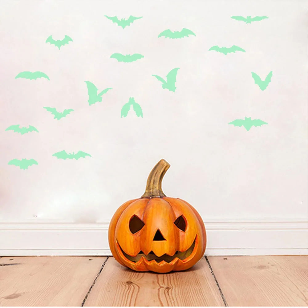 Halloween Luminous Wall Stickers Stickers Glow Dark Halloween Decor Creative Carved Fluorescent Festival Horror Home Decoration