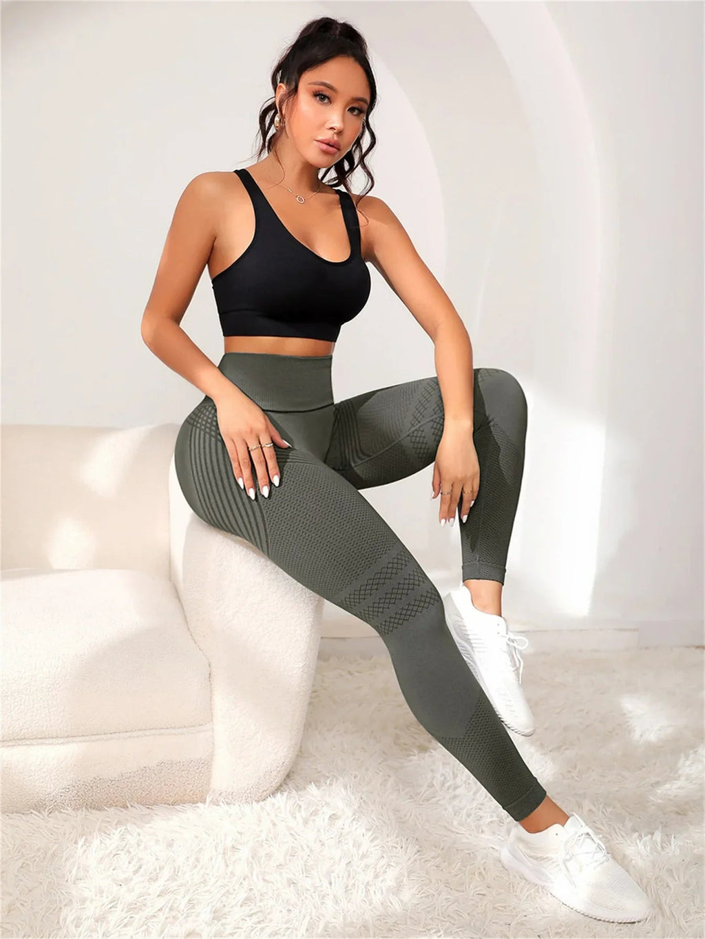 Curve Lift High-Waisted Fitness Leggings THRIXINE