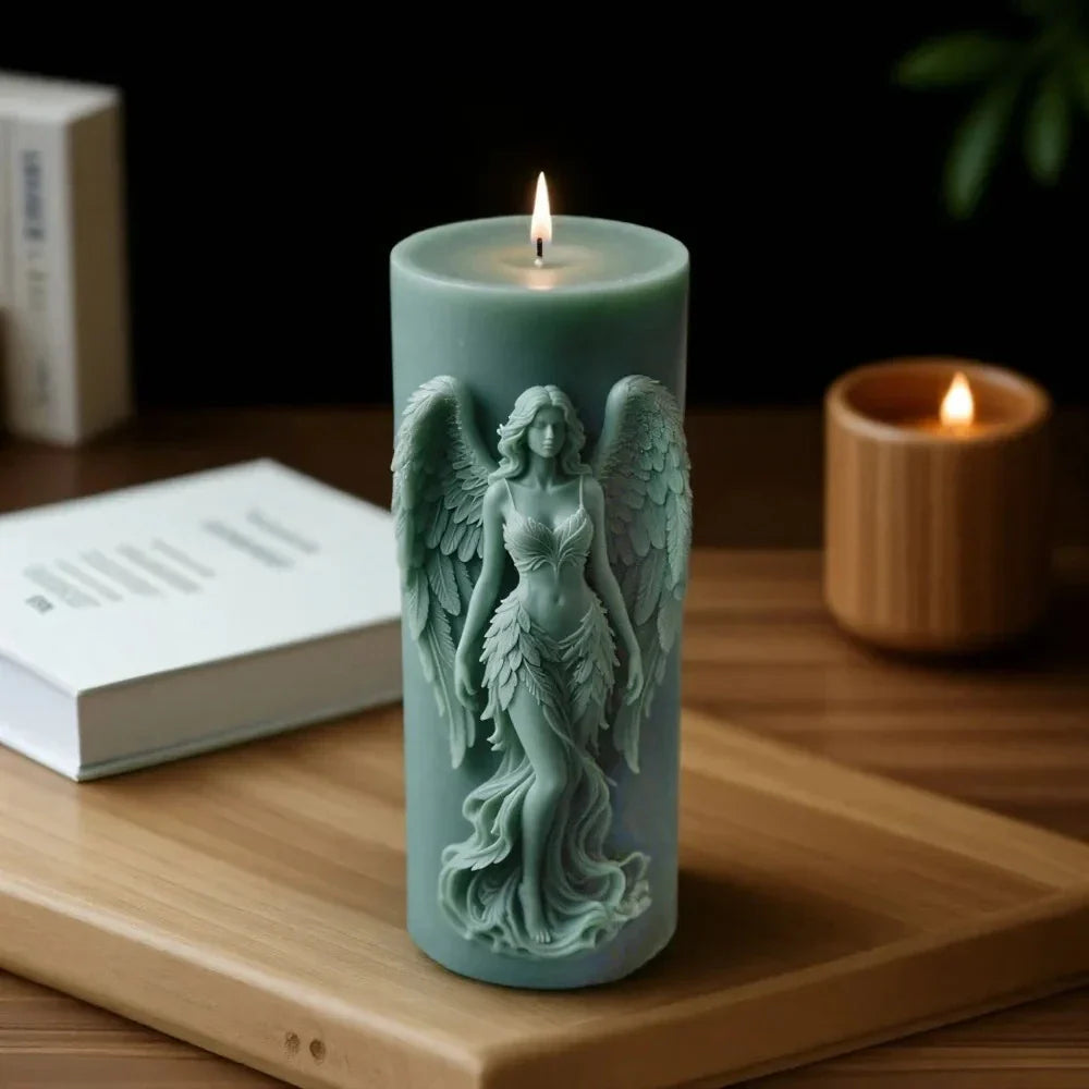 Wings Goddess Scented Silicone Candle Mould DIY Prayer Angel Sculpture Gypsum Resin Mold Women Candle Making Supplies Home Decor Lootquake LLC