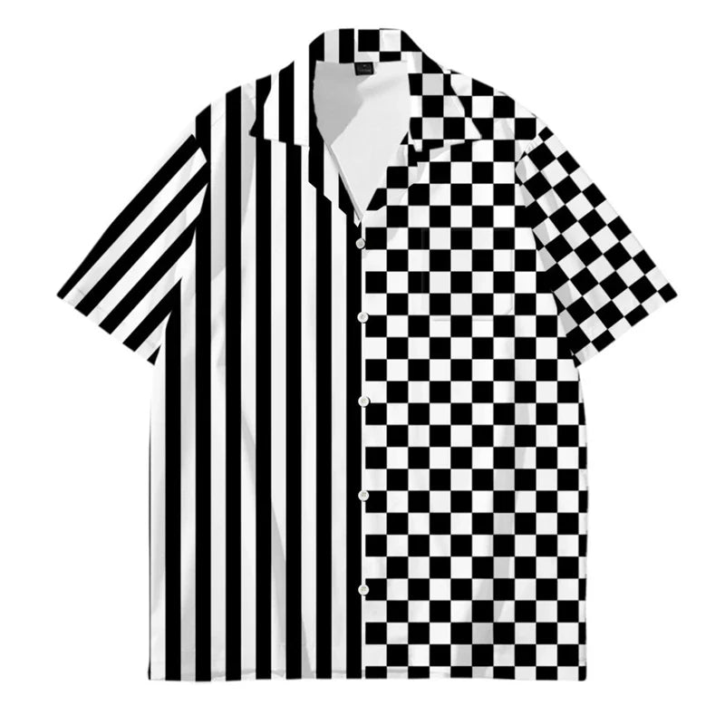 Mens Designer Clothes Black and White Dot Print Shirts Oversized Summer Travel Hawaii Beach Hawaiian Harajuku Camisa Masculino Lootquake LLC