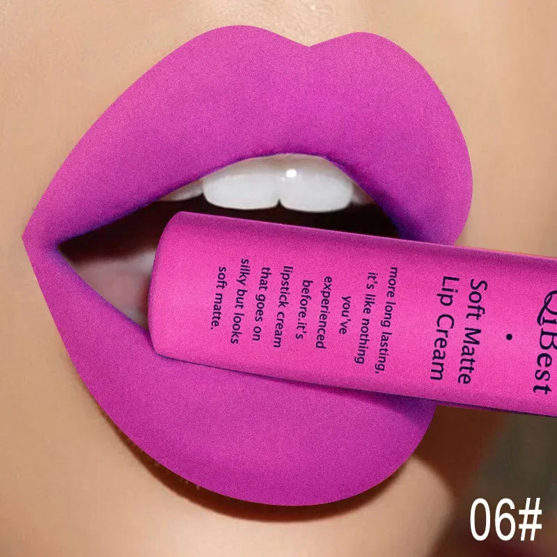 Matte Liquid Lipstick Waterproof Long Lasting Sexy Velvet Lip Gloss Nude Pigment Red Black Women Beauty Makeup Cosmetics
