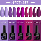 LILYCUTE 5Pcs/Set 7ML Red Brown Nail Gel DIY Nail Art Semi Permanent UV Gel Polish Long Lasting Design Manicure Kit Supplies Lootquake LLC
