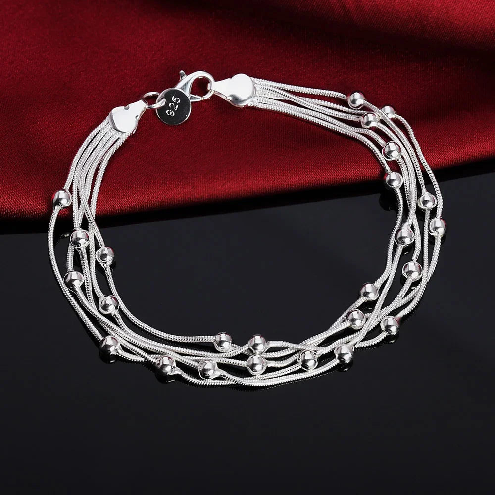 Fashion charm 925 Sterling Silver Bracelet for man woman Twisted rope chain fine jewelry Wedding party Christmas gift Lootquake LLC