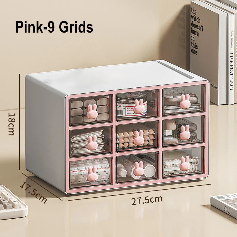 Desktop Storage Box Transparent Drawer Home Storage Box Stationery Box Office Files Stationery Organizer Cosmetics Drawer Box