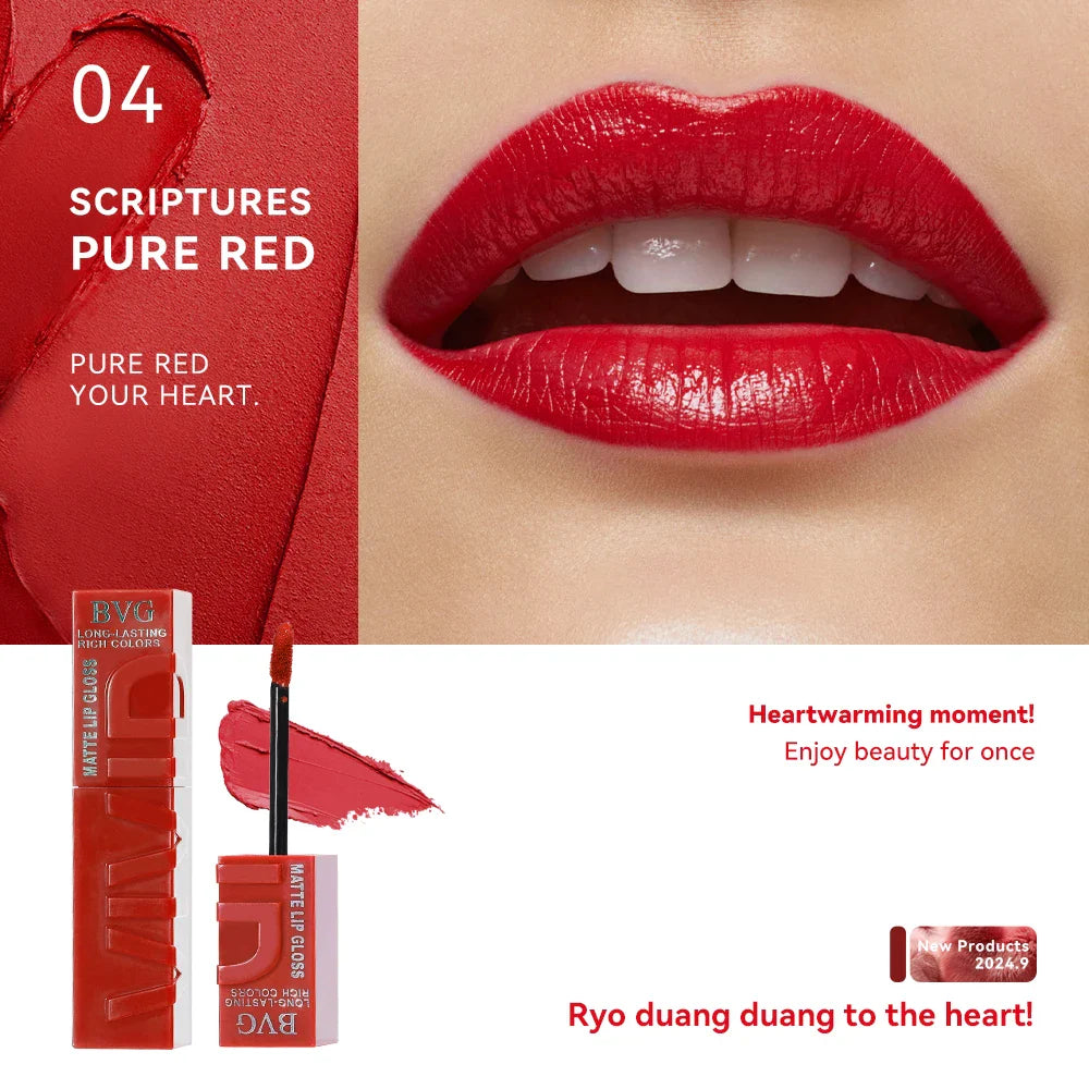 Multi-color matte lasting lip gloss lip gloss, non-greasy, non-fading, high-end warm colors, rich makeup liquid lipstick. Lootquake LLC