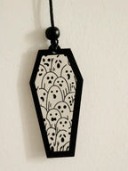 Halloween Wooden Coffin Hanging Decoration, Cute Ghost Decor Pendant, Car Rearview Mirror Ornament, Ideal Gift for Home & Party Lootquake LLC