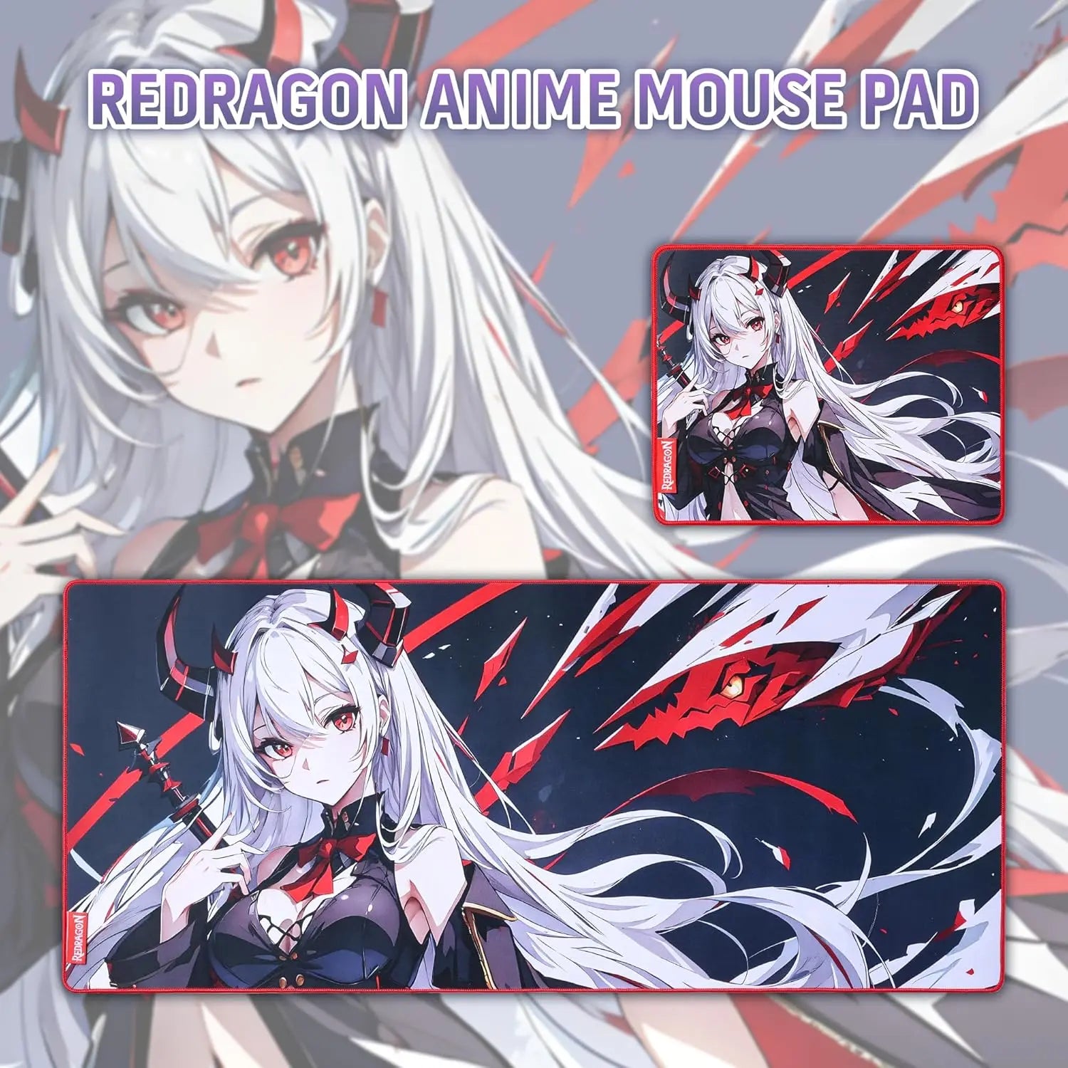 Redragon EISA P047 Anime Gaming Mouse Pad - Smooth Lycra Surface, Anti-Slip Rubber Base, Spill-Resistant, Durable 5mm Thick Lootquake LLC