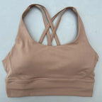 Solid Color Women Cross  Fitness sport Bra soft high strength Tight Top Comprehensive Training Gym Yoga Underwear With Chest Pad