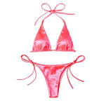 ShimmerWave: Luxe Satin Brazilian Bikini Set THRIXINE