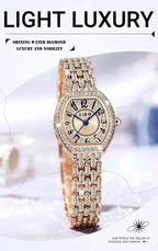 UTHAI L95 Women's Watch Light luxury Retro Barrel Shaped Digital Diamond inlaid Waterproof Ladies Fashion Quartz Clock Watches