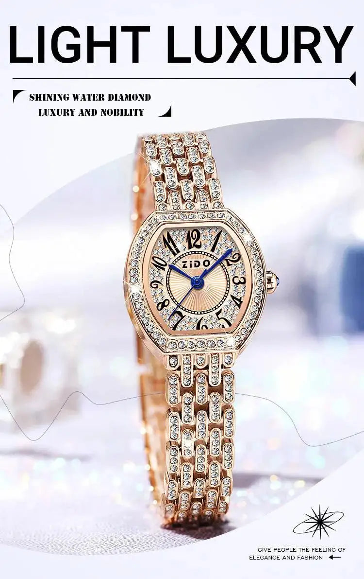 UTHAI L95 Women's Watch Light luxury Retro Barrel Shaped Digital Diamond inlaid Waterproof Ladies Fashion Quartz Clock Watches