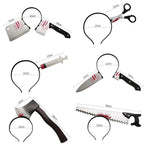 Halloween Decor Accessories Hair Hoop Horror Blood Fake Ax Saws Knife Gothic Headband Halloween Party Masquerade Cosplay Prop Lootquake LLC