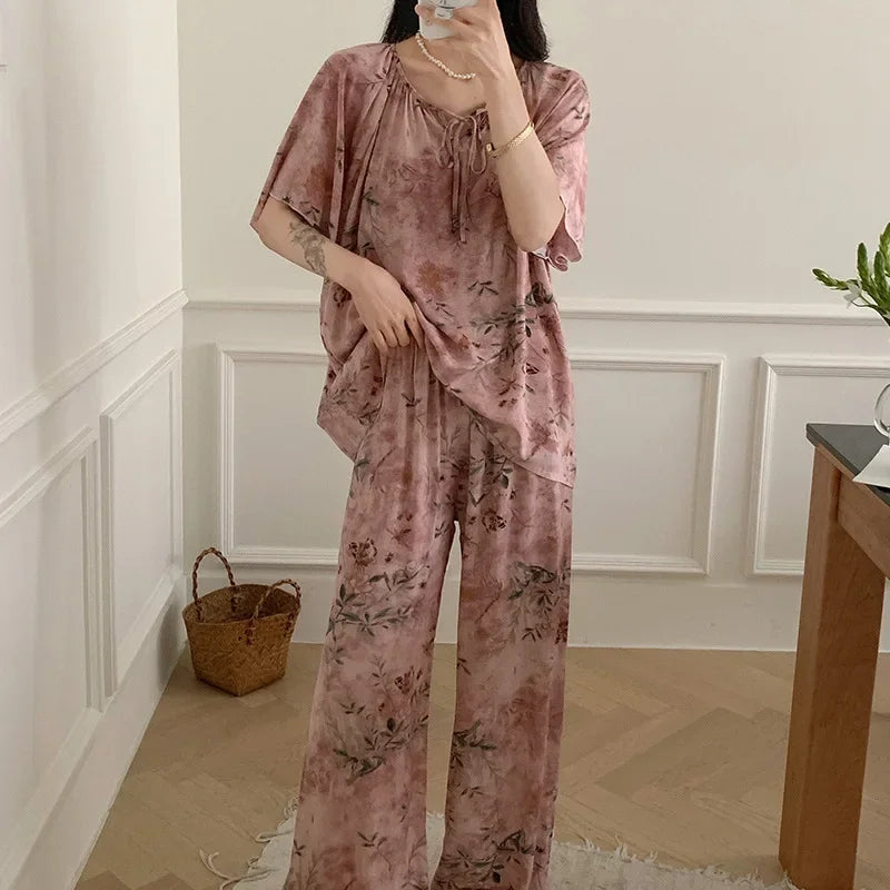Sleepwear Women's Clothing Summer Blouse Cotton Silk New Thin Home Loose Casual Comfortable Premium Soft Simple  National Style Lootquake LLC