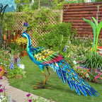 Peacock Statue Sculpture Handmade Crafts Ornament Animal Figurine Standing Posture Collectible Peacock Figurine Garden Craft Lootquake LLC