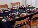 Mexican Sugar Skull Day of The Dead Waterproof Tablecloth Fiesta Decor Dia De Los Muertos Tablecloth Halloween Decorations Lootquake LLC