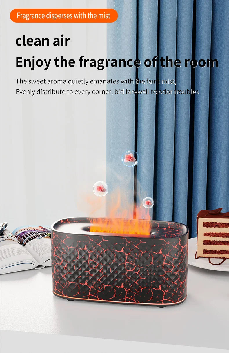 Colorful Simulation Flame Aroma Diffuser Home Hotel Desktop USB Air Humidifier Lootquake LLC